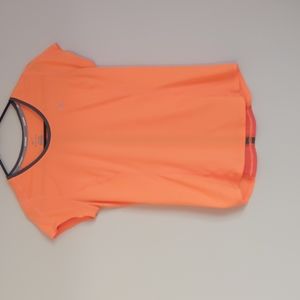 Nike Dri-Fit Bright Neon Orange Running Shirt with Stripe